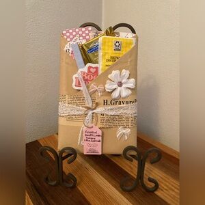 Charming and elegant Blind Date with a Book with Lace, Flower and stickers